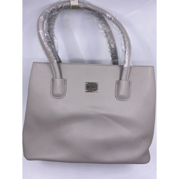 Jessica Moore Gray Large Faux Leather Tote Bag - Picture 4 of 11